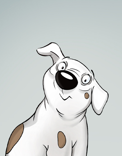 Home 9 Süßer Cartoon-Hund WikiDog, der Protagonist der Hunde-App WikiDog.