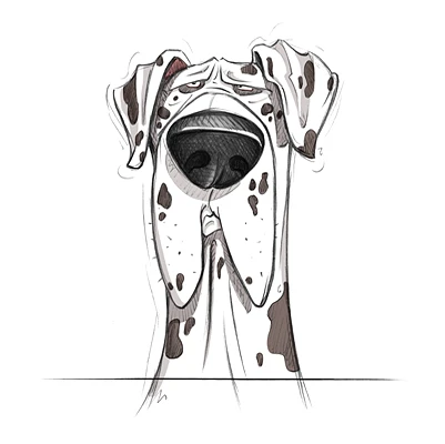 Große Dogge als Cartoon. Bist Du der Hundetyp für diese Hunderasse?